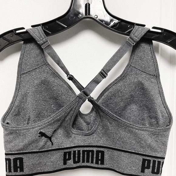 NWOT GRAY *PUMA* ADJUSTABLE SPORT BRA SIZE SMALL - Picture 3 of 5